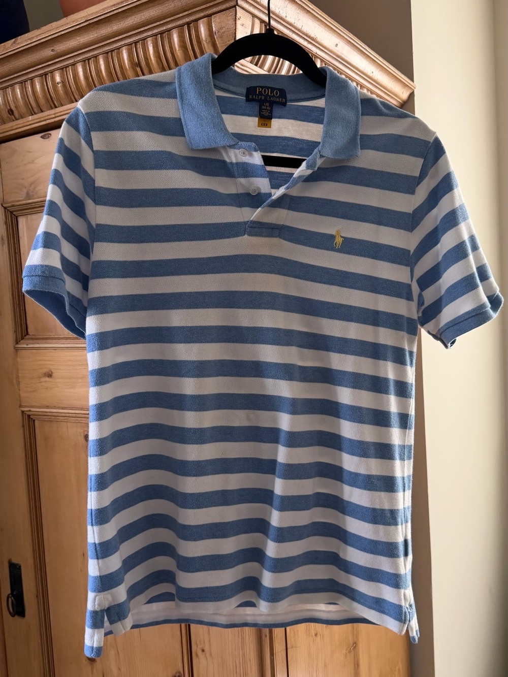 Polo by Ralph Lauren Light Blue & White Striped Polo Shirt